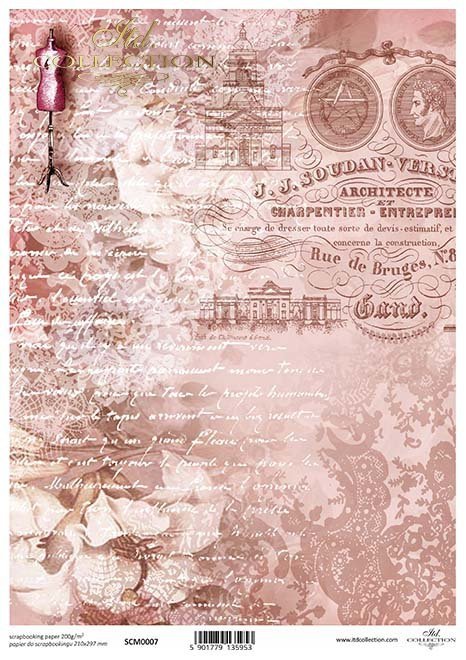 Scrapbooking Papier der Weinlese*Винтажная бумага для скрапбукинга*Papel de scrapbooking vintage