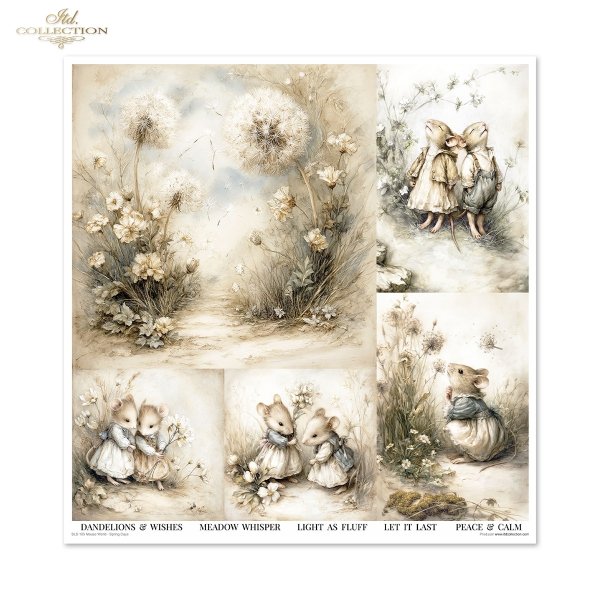 Myszki, sielanka, akwarela, retro, las, natura*Mice, idyll, watercolour, retro, forest, nature*Mäuse, Idylle, Aquarell, Retro, Wald, Natur*Ratones, idilio, acuarela, retro, bosque, naturaleza