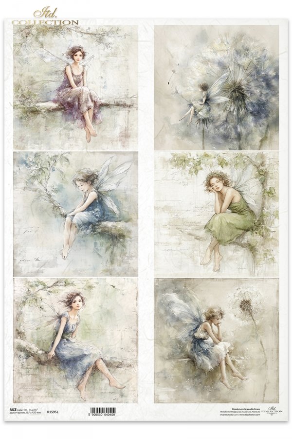 Akwarele, wróżki, dmuchawce, powietrze, fantazja, ilustracja, eteryczne*Watercolor fairies, dandelions, air, fantasy, illustration, ethereal