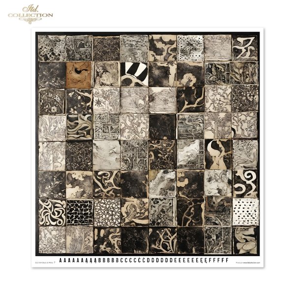 Set von Papieren für Scrapbooking SLS-084 Black &amp; White