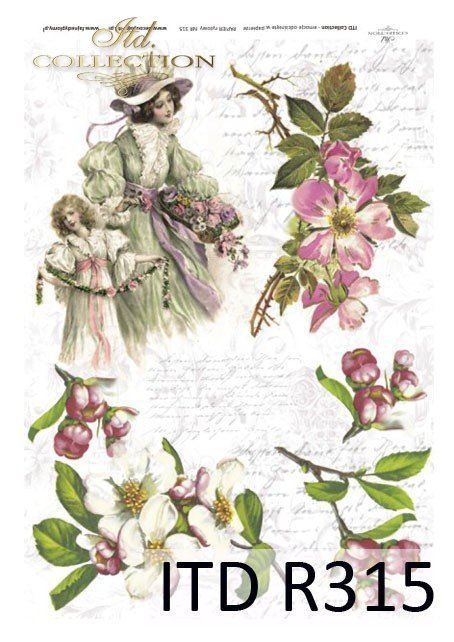 kobieta, sukienka, kapelusz, sukienka, retro, wiosna, kwiaty, kwiat, ręczne pismo, R315
