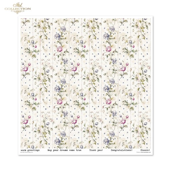 Set von Papieren für Scrapbooking SLS-089 Floral Shabby Chic