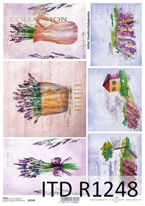 Papier decoupage malarstwo współczesne, kwiaty*Paper decoupage contemporary painting, flowers