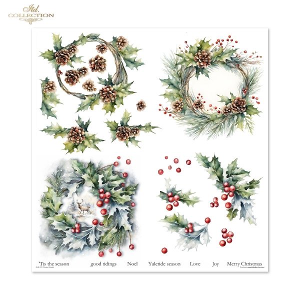 Set von Papieren für Scrapbooking SLS-078 Winter Wreath