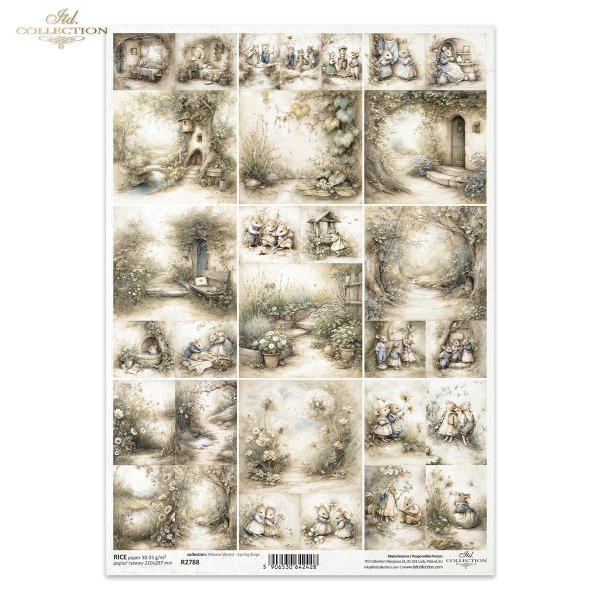 Sielanka, akwarela, natura, las, łąka, kwiaty polne*Idyllic, watercolor, nature, forest, meadow, wildflowers