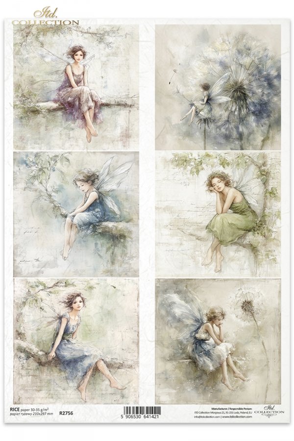 Akwarele, wróżki, dmuchawce, powietrze, fantazja, ilustracja, eteryczne*Watercolor fairies, dandelions, air, fantasy, illustration, ethereal
