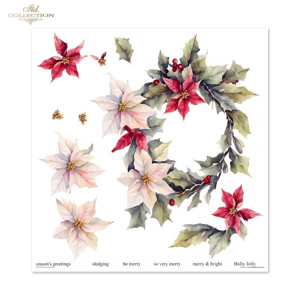 Set von Papieren für Scrapbooking SLS-078 Winter Wreath