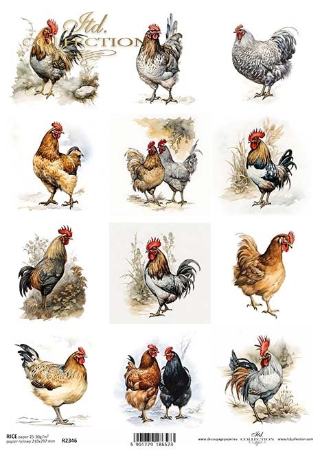 seria Early Spring - kury,koguty*hens, roosters*Hühner, Hähne*gallinas, gallos