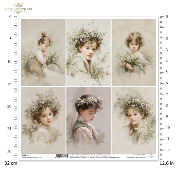 portret, dziewczynka, vintage, akwarela, kwiaty, konwalie, wianek, sepia, retro*portrait, girl, vintage, watercolor, flowers, lilies of the valley, wreath, sepia, retro