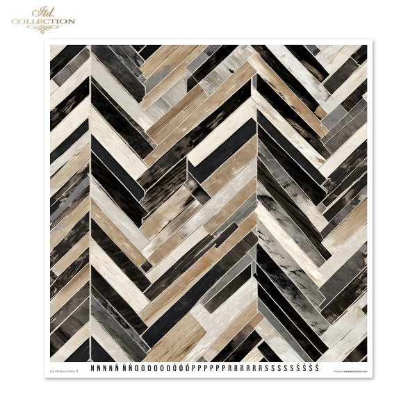 Black &amp; White * Czarny &amp; Biały - geometryczne czarno-białe wzory, scrapbooking paper