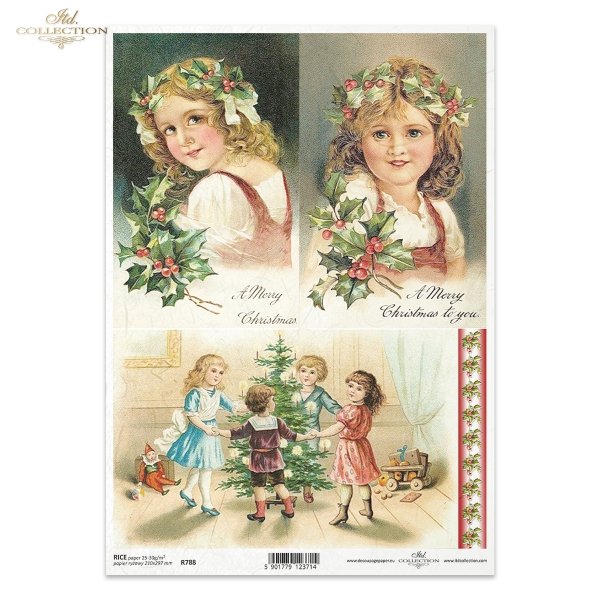 zimowa noc, świąteczne stroiki, Boże Narodzenie, świąteczne dekoracje, retro, vintage, dziecko, dzieci, ostrokrzew, choinka, zimowy obrazek, prezenty, R788, winter night, christmas decorations, retro, vintage, child, children, holly, Christmas tree, winte