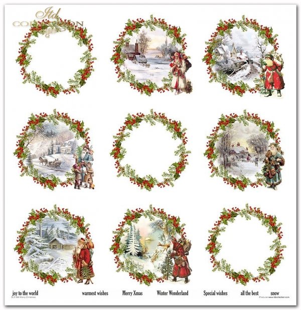 Scrapbooking papers SLS-066 Merry Christmas