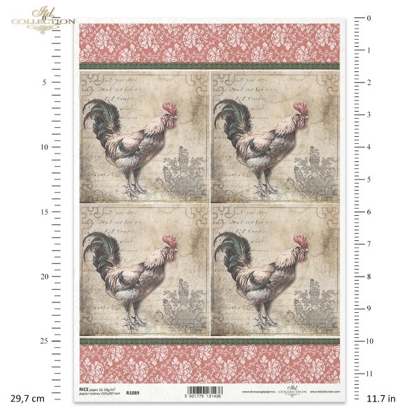Wielkanoc, retro, vintage, kogut, kogucik, ornament, Easter, rooster, Ostern, Hahn, Pascua, gallo, adorno 