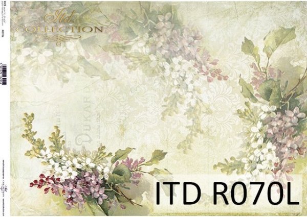 papier ryżowy kwiaty, Bzy, zielone tło*Rice paper flowers, lilac, green background