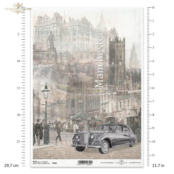 Manchester, Anglia, samochód, latarnia, architektura miast, zabytek, zabytki, pomnik, ulica, retro, autorka grafiki Magda Stanczew, R936, England, car, lighthouse, city architecture, monument, memorial, street, Auto, Leuchtturm, Stadtarchitektur, Denkmal,