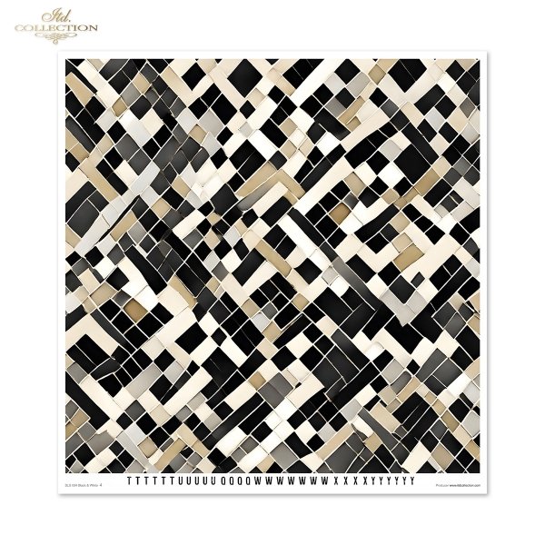 Black &amp; White * Czarny &amp; Biały - geometryczne czarno-białe wzory, scrapbooking paper