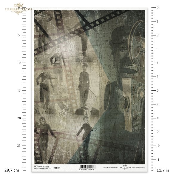 Charlie Chaplin, kolekcja Magia kina, kino, film, kolaż, klisza, taśma filmowa, stopklatka, sepia, napisy, historia kina, retro, aktor, aktorka, aktorki, aktorzy, Magic of Cinema, collage, film, film stock, stop-frame, subtitles, cinema history, actor