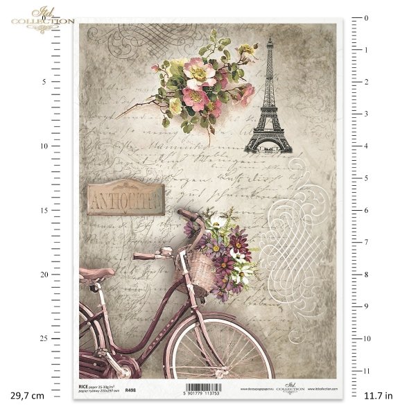 retro, tło, vintage, wszystko w stylu retro, list, Paryż, Paris, wieża Eifla, kwiaty, szyld, rower, bukiet, kwiaty, damka