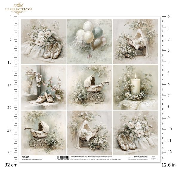 styl vintage, sepia, pastele, niemowlę, chrzest, kwiaty, balony, buciki, wózek, świeca, elegancja, delikatność