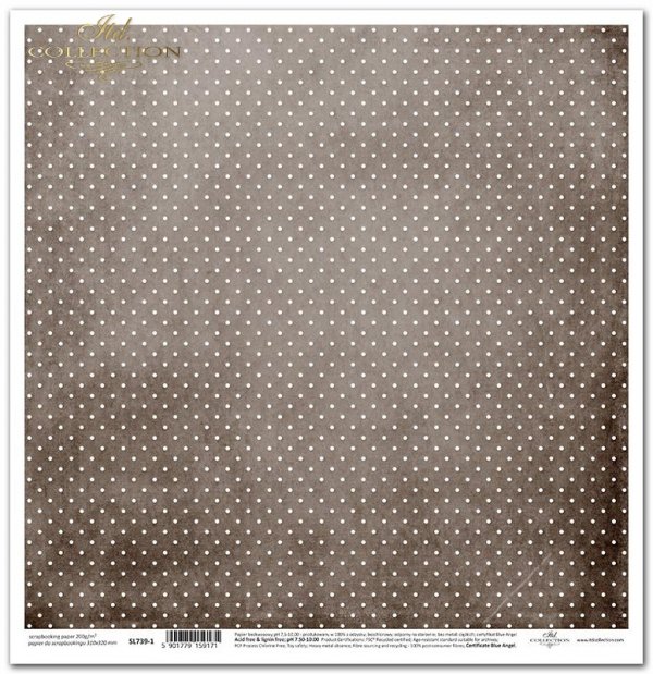 Seria Kropki w stylu retro - kropki, kropeczki, tło w kropki, brudny brąz, brązowy*Series Retro Polka Dots - dots, polka dots, dotted background, dirty brown, brown