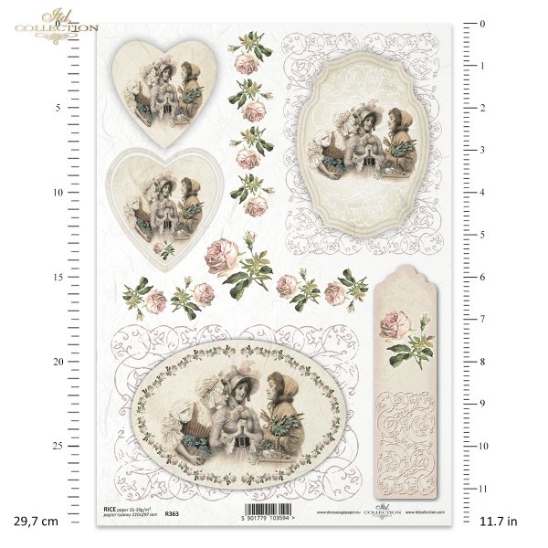 vintage, retro, kobieta, sukienka, kwiaty, róża, róże, dekoracje kwiatowe, ornamenty, medalion, deseczka, romantyzm, R363