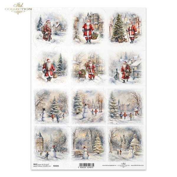 zima, zimowe widoczki, zimowe obrazki, Święty Mikołaj, dzieci, bałwan, prezenty, Boże Narodzenie, Święta Bożego Narodzenia, miniatura, miniatury, winter views, winter pictures, Santa Claus, children, snowman, presents, Christmas