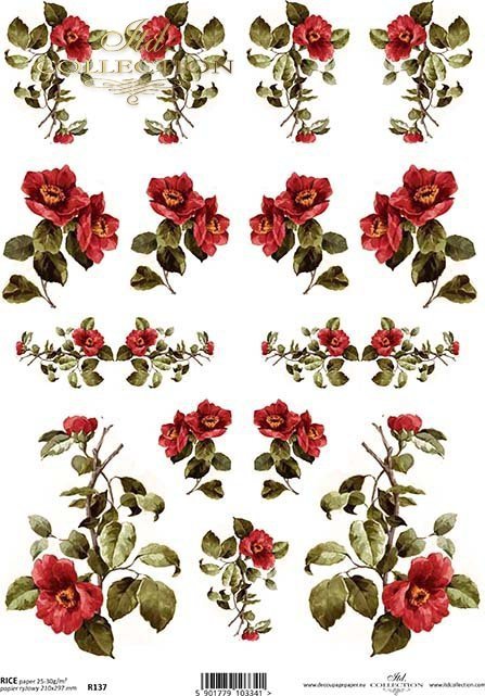 papier-ryżowy-kwiaty-pączki-liście-listki-róża-róże-ogród-R0137