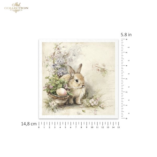 Wielkanoc, zając, styl vintage, akwarela, ilustracja, pastelowe kolory, koszyczek, pisanki, kwiaty, ogrodnictwo*Easter, bunny, vintage style, watercolor, illustration, pastel colors, basket, Easter eggs, flowers, gardening