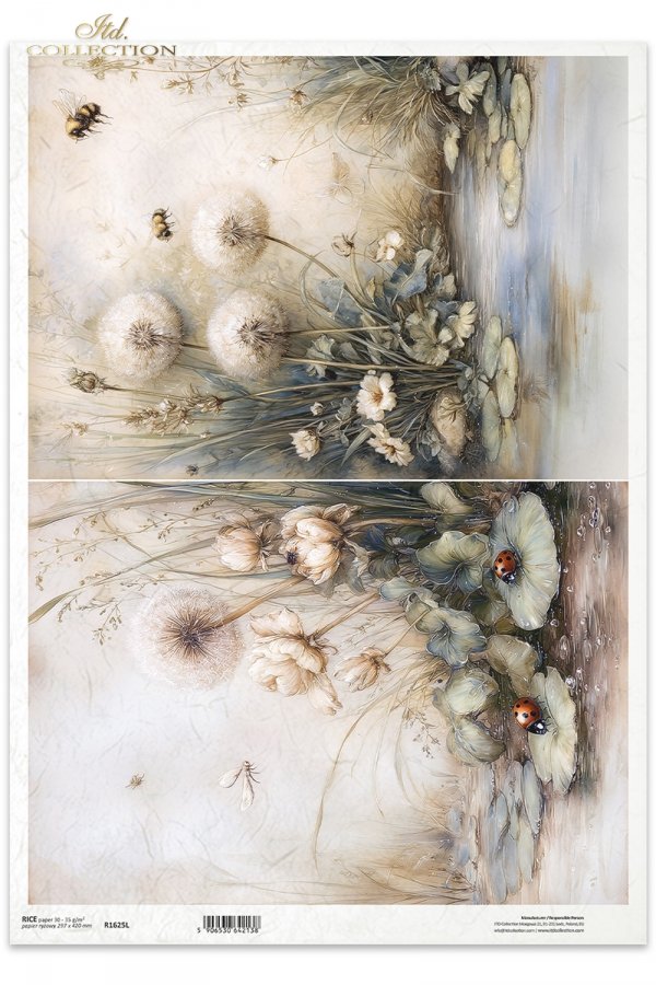 Sielanka, akwarela, natura, las, łąka, kwiaty polne*Idyllic, watercolor, nature, forest, meadow, wildflowers