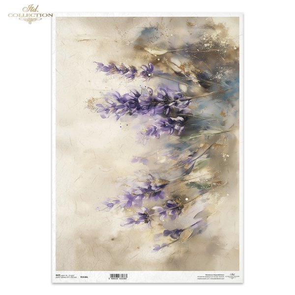 dekoracyjne wzory, motywy kwiatowe, bukiet kwiatów, Ogród Muz, Garden of Muses * Mulberry decoupage paper FPA1005, decorative patterns, floral motifs, bouquet of flowers, Garden of Muses *Seria Garden of Muses
