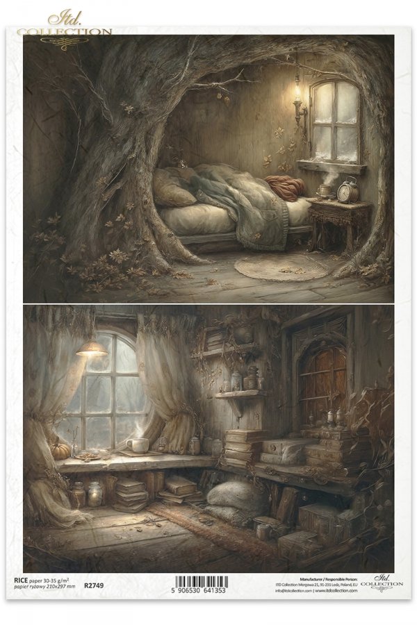 Mouse World - Interior -  Ilustracje,  świat myszek, przytulne wnętrza, bajkowe sceny, kominki, nory mysie, domki, wnętrza