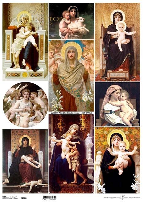malarstwo William-Adolphe Bouguereau, portrety Matki Boskiej, aniołki, kobieta*painting by William-Adolphe Bouguereau, portraits of the Virgin Mary, angels, woman*Gemälde von William-Adolphe Bouguereau, Porträts der Jungfrau Maria, Engel, Frau*cuadro de W