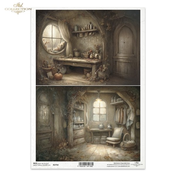 Mouse World - Interior -  Ilustracje,  świat myszek, przytulne wnętrza, bajkowe sceny, kominki, nory mysie, domki, wnętrza