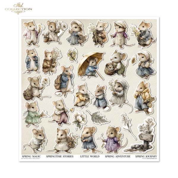 Myszki, sielanka, akwarela, retro, las, natura*Mice, idyll, watercolour, retro, forest, nature*Mäuse, Idylle, Aquarell, Retro, Wald, Natur*Ratones, idilio, acuarela, retro, bosque, naturaleza