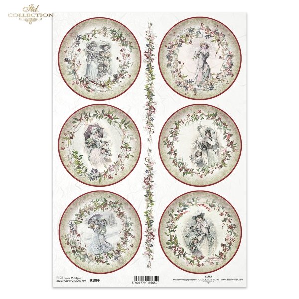 wiktoriańskie święta, kobieta, kobiety, ramka, owal, retro, moda, stroje, vintage, wianek, wianki, wieńce, zima, Boże Narodzenie, Victorian Christmas, woman, women, frame, oval, retro, fashion, outfits, vintage, garland, wreaths