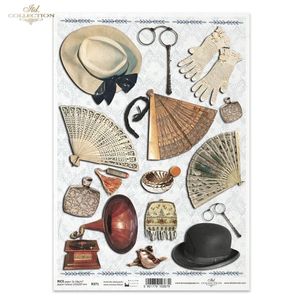 fan, fans, gloves, patefon, hat, hats, binoculars, purse, vintage, retro., R371, Łódź, Lodz, Museum of the City of Łódź, The Museum of Lodz