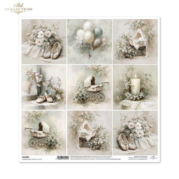 styl vintage, sepia, pastele, niemowlę, chrzest, kwiaty, balony, buciki, wózek, świeca, elegancja, delikatność