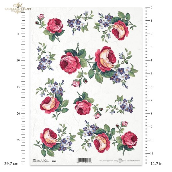 papier-decoupage-kwiaty-róża-niezapominajka-róże-niezapominajki-R0146