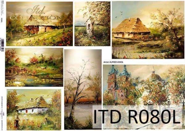 Papier decoupage malarstwo współczesne*Paper decoupage contemporary painting