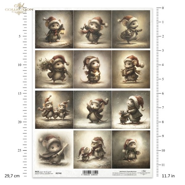 Mouse World - myszy w świątecznych strojach, Boże Narodzenie, ilustracje*mice in festive outfits, Christmas, illustrations 