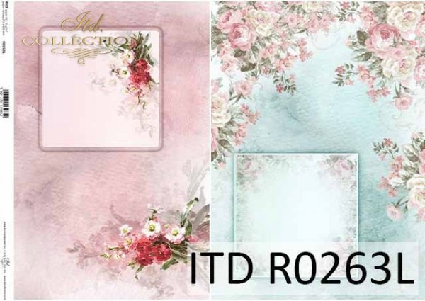 papier decoupage kompozycje kwiatowe, ozdobne ramki*decoupage paper flower arrangements, decorative frame