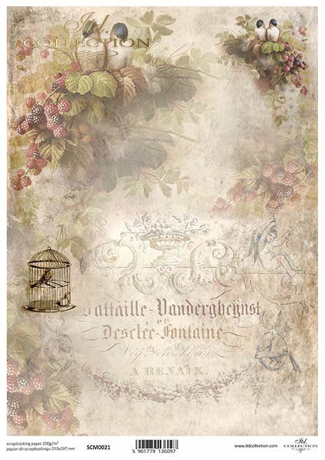 Scrapbooking Papier der Weinlese*Винтажная бумага для скрапбукинга*Papel de scrapbooking vintage