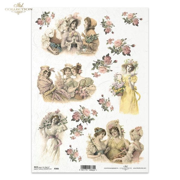 vintage, retro, woman, women, dress, flowers, rose, roses, flower decorations, ornaments, romance, R366