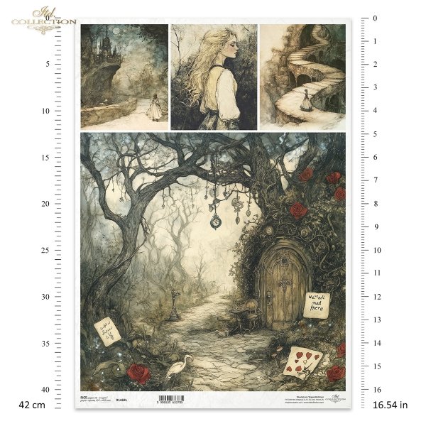 mroczny krajobraz, Alicja, dziewczynka, baśniowe kompozycje, drzwi na drzewie*gloomy landscape, Alice, girl, fairy-tale composition, door in the tree*düstere Landschaft, Alice, Mädchen, märchenhafte Komposition, Tür im Baum*paisaje sombrío, Alicia, niña, 