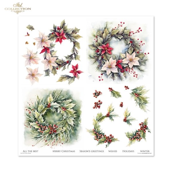 Papeles Scrapbooking SLS-078 Winter Wreath