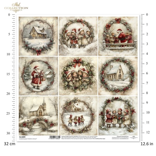 Święty Mikołaj, dzieci, wianki, widoczki, Boże Narodzenie, krajobraz zimowy*Father Christmas, children, garlands, views, Christmas, winter landscape*Weihnachtsmann, Kinder, Girlanden, Ansichten, Weihnachten, Winterlandschaft*Papá Noel, niños, guirnaldas, 