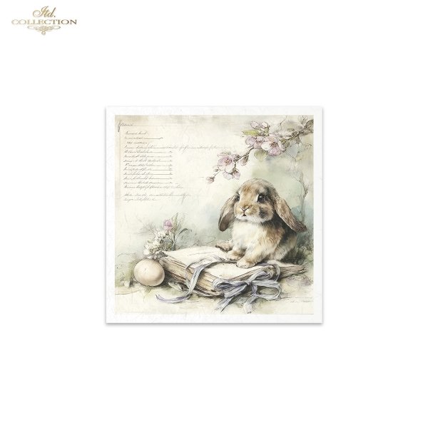 Wielkanoc, zając, styl vintage, akwarela, ilustracja, pastelowe kolory, koszyczek, pisanki, kwiaty, ogrodnictwo*Easter, bunny, vintage style, watercolor, illustration, pastel colors, basket, Easter eggs, flowers, gardening