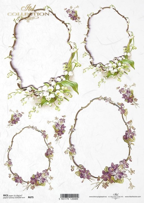konwalia, konwalie, fiołek, fiołki, ozdobne ramki, ramka, dekoracje kwiatowe, dekory, kwiaty, R675, lily of the valley, violet, decorative frame, flower decoration, decors, flowers, Maiglöckchen, Veilchen, dekorativer Rahmen, Rahmen, Blumendekoration, Dek