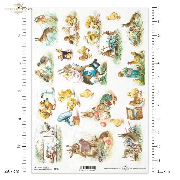R844, Wielkanoc, motywy wielkanocne, wiosna, zając, królik, kura, retro, dziecko, dzieci, kurczak, pisklę, koszyk, wieś,  cylinder, niezapominajka, niezapominajki, Easter, easter motifs, spring, bunny, rabbit, hen, retro, child, children, chicken, chick, 