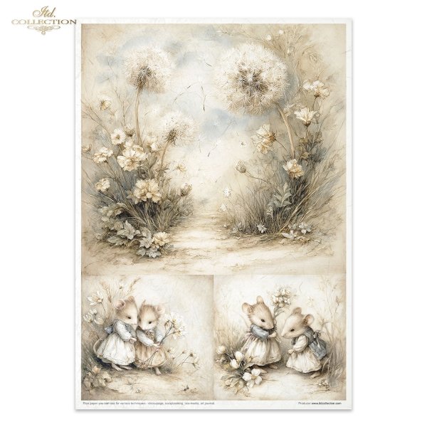 Mouse World - Spring Days - myszki, sielanka, akwarela, retro, las, natura* Mouse World - Spring Days - mice, idyll, watercolour, retro, forest, nature